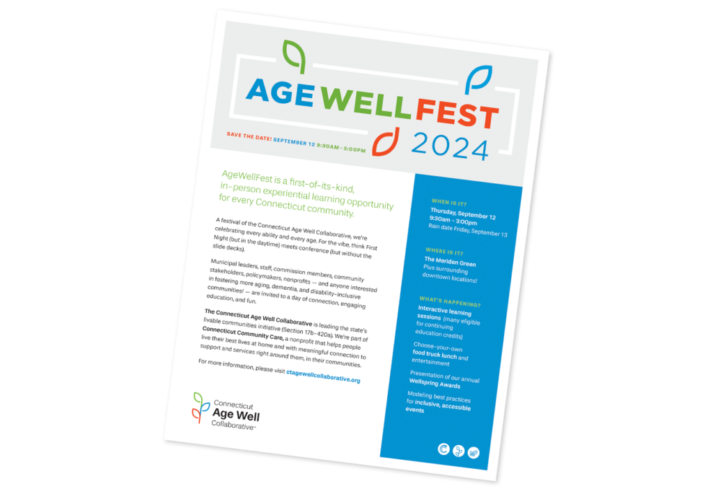 A preview image of the fact sheet about AgeWellFest